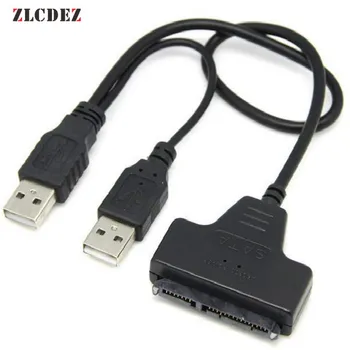 

USB 2.0 SATA 7+15Pin Adapter Converter Cable for HDD Laptop Hard Disk Disk Drive Computer Cables Connectors High Quality 20pcs