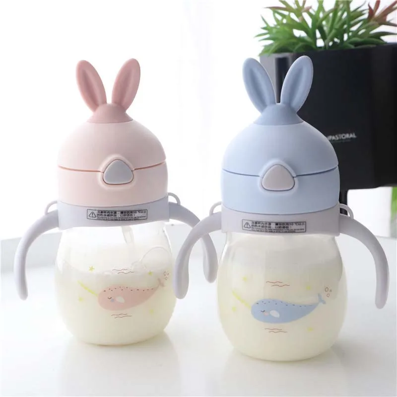 320 мл дети мультфильм кролик Сиппи бутылка с ручкой для переноски и предотвращения утечки Тритан детские чашки воды