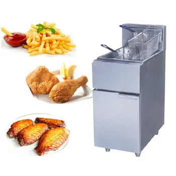 

1PC FY-2G commercial Vertical GAS type fryer deep fryer fried furnace frying pan Two tube blast furnace gas