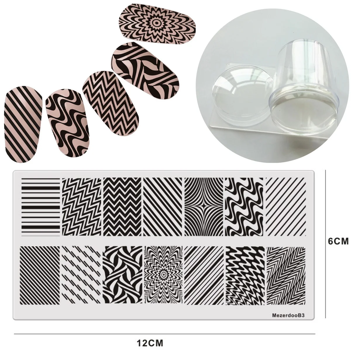 Лак для принта ногтей набор симпатичная панда собака стальная штамповка для ногтей пластины+ большой прозрачный желе штамп-инструмент для дизайна ногтей СКРЕБОК НАБОР
