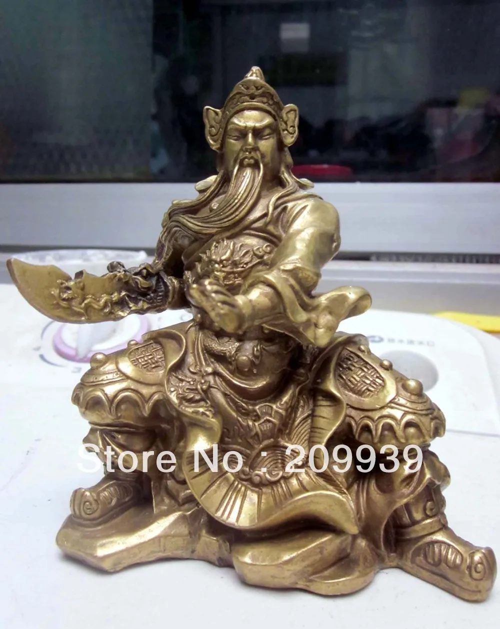 

fast ship Hd058 Collectable Tibet Brass Warrior God GuanYu Statue