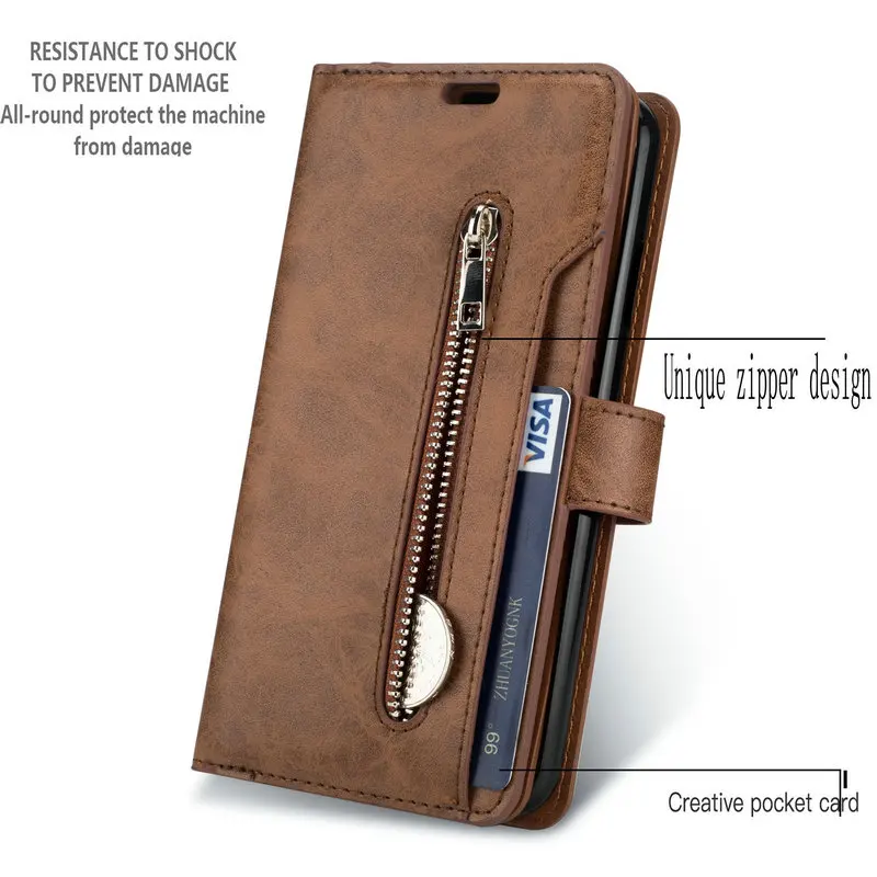 Huawei Mate 20 Pro Case Funda Huawei Mate 20 Lite Case P30 Lite Luxury Flip Cover Zipper Wallet for Huawei P30 Pro Case P20 Lite