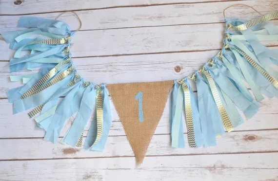 Pastel Blue Baby First Birthday Party Decorations The Kid High