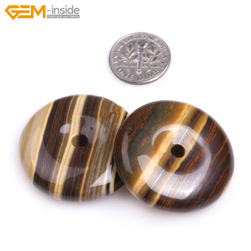 Круглые бусины-Пончики из натурального гладкого кольца 30 мм 1 шт. | Украшения и