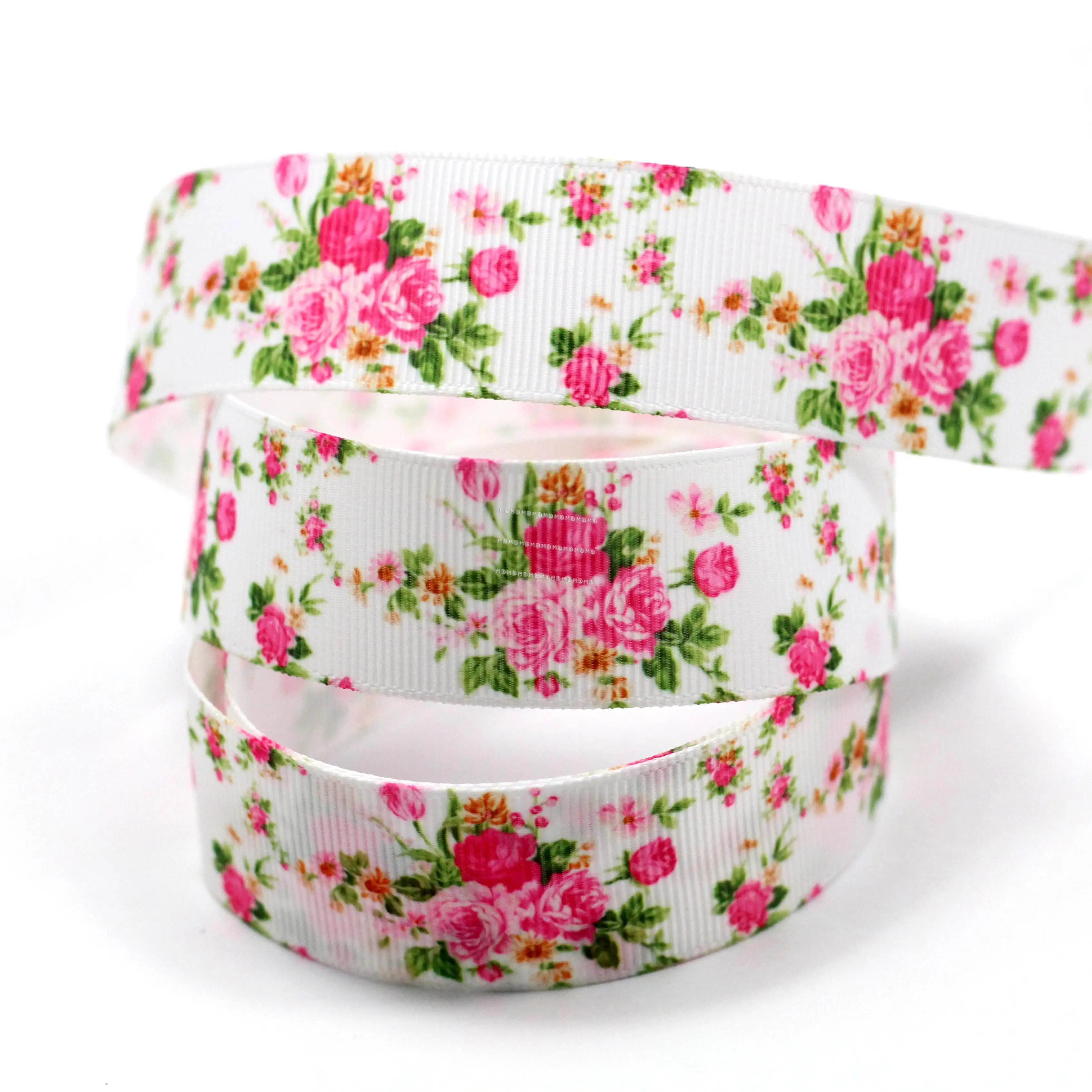 7/8"22mm Valentine Rose Flower Printed Grosgrain Ribbon Floral Ribbon