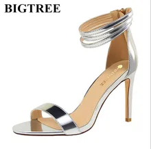 BIGTREE 2017 European Elegant Shoes Woman Fashion Thin High Heels and Sexy one word with Sandals for women’s shoes