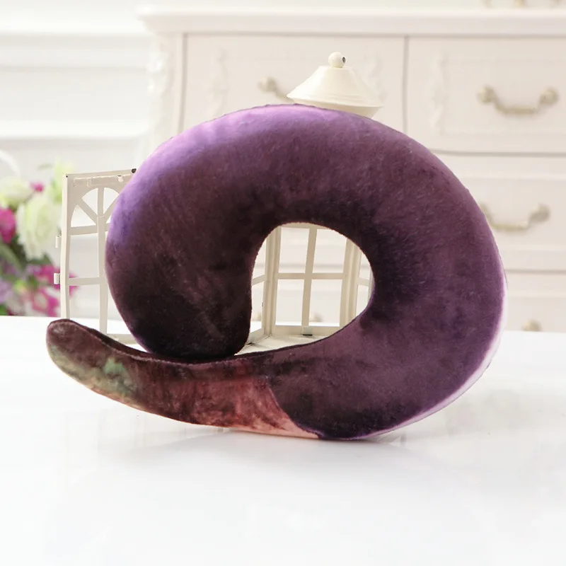 Имитация креветки в виде баклажана U Тип 3D подушки для шеи подушки диванная подушка мягкая дорожная подушка - Цвет: Eggplant