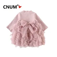 CNUM/цельнокроеное платье для девочек летние блузки с большой бабочкой, милое газовое платье принцессы для вечеринки, подарок на день рождения, платье