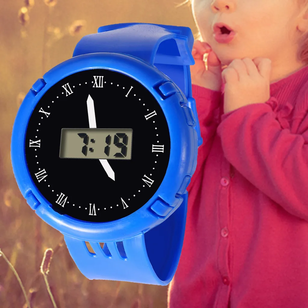 Childrens watch Girls Analog Digital Sport LED Electronic 30M Waterproof Wrist Watch New Simple c0603