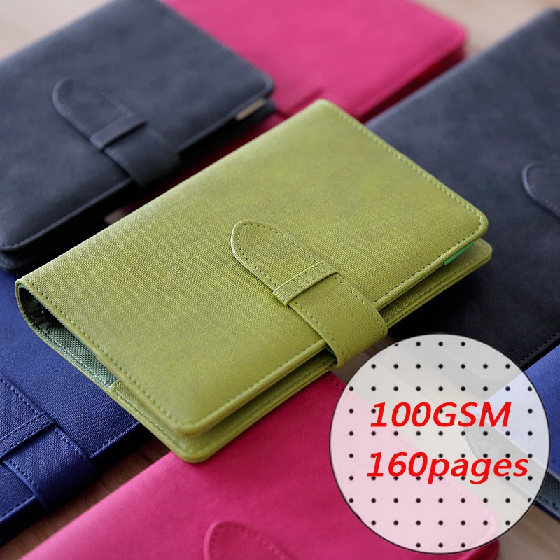 

Spiral Leather Dotted Bullet Journal A5 A6 Notebook Weeky Todo Monthly Planner 80 Sheets Office Travel Note C20 D30