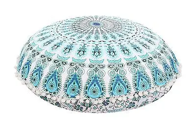 

32" Round Mandala Tapestry Floor Pillows Meditation Cushion Ottoman Poufs Indian Pillow Wholesale Lot Round Cushion