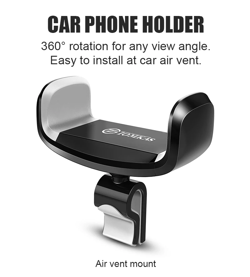 TOMKAS Car Phone Holder for iPhone 6 Sumsung Air Vent Mount Car Holder 360 Degree Ratotable Universal Mobile Car Phone Stand