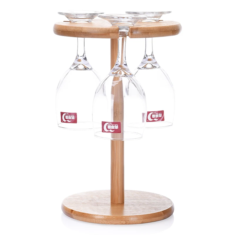 Бамбуковые держатели для стаканов вина с 3 отверстиями стойка чашек модная