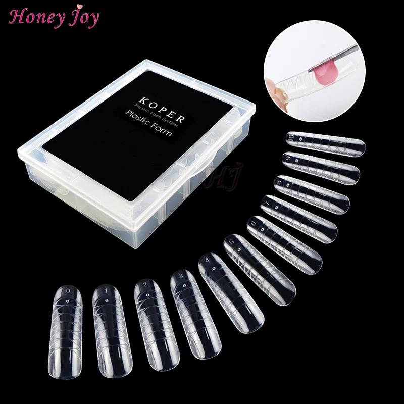 

120pcs/box #0-#11 Jelly Poly UV Gel False Nail Art Tips Model Form Full Cover UV GEL Acrylic Mold Fake False Nails Extension