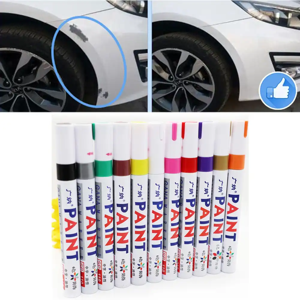 Auto Permanente Verf Marker Stift Loopvlak Gummi Acces Kleuren Auto Jas Verf Stift Touch Up Kras Klar reparatie dfdf| - AliExpress