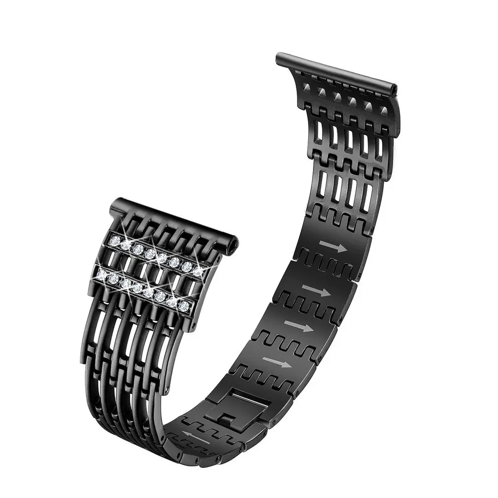 

Stainless Steel Strap For Fitbit Versa Bracelet Wrist Band Smart Accessories Elegant Watch Band Replacement With Rhinestone