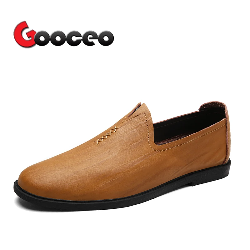 

Men's Loafers Driving Shoes Flats Loafer Shoes For Men Slip On Spring Leather Flat Formal Handmade Casual Round-toe Dress Light