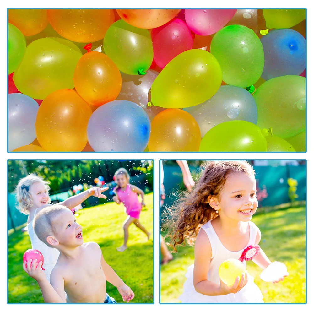 148 PCS Rubber Water Balloons Waterballonnen Water Game Party Outdoor Toys MulticolorInflatable Ball Summer Toys for Children