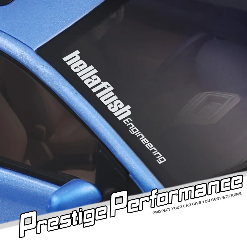 

55cm Hellaflush Engineering Prestige Performance White Reflective Sticker Car Styling JDM Exterior Windshield Decoration Decal