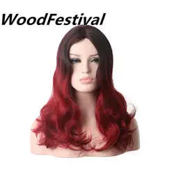 WoodFestival вьющиеся короткий парик косплей парики для женщин синтетические короткие парики для дамы черный парик ombre Боб