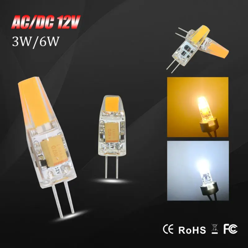 Мини G4 светодиодный светильник COB светодиодный 3 Вт 6 Вт DC/AC 12 В светодиодный s g4 точечные светильники затемнения люстра заменить галогенные лампы 10 шт./лот