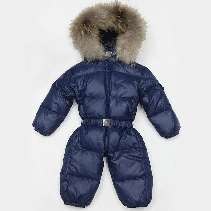 Beenira/Детские комбинезоны; Новинка года; зимняя теплая одежда для малышей; одежда с капюшоном для новорожденных; комбинезон; хлопковая одежда для детей 3-24 месяцев - Цвет: AZ1874-Navy