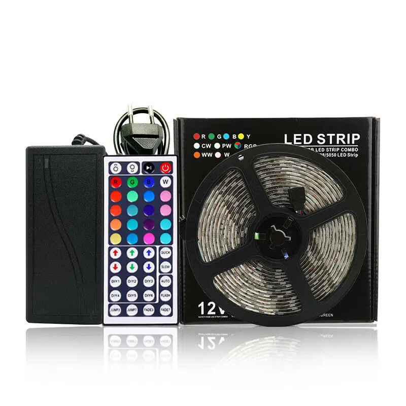 

5050LED Light Strips with 24 Button Controller Set 5M Mobile Wifi App Smart Control HVR88