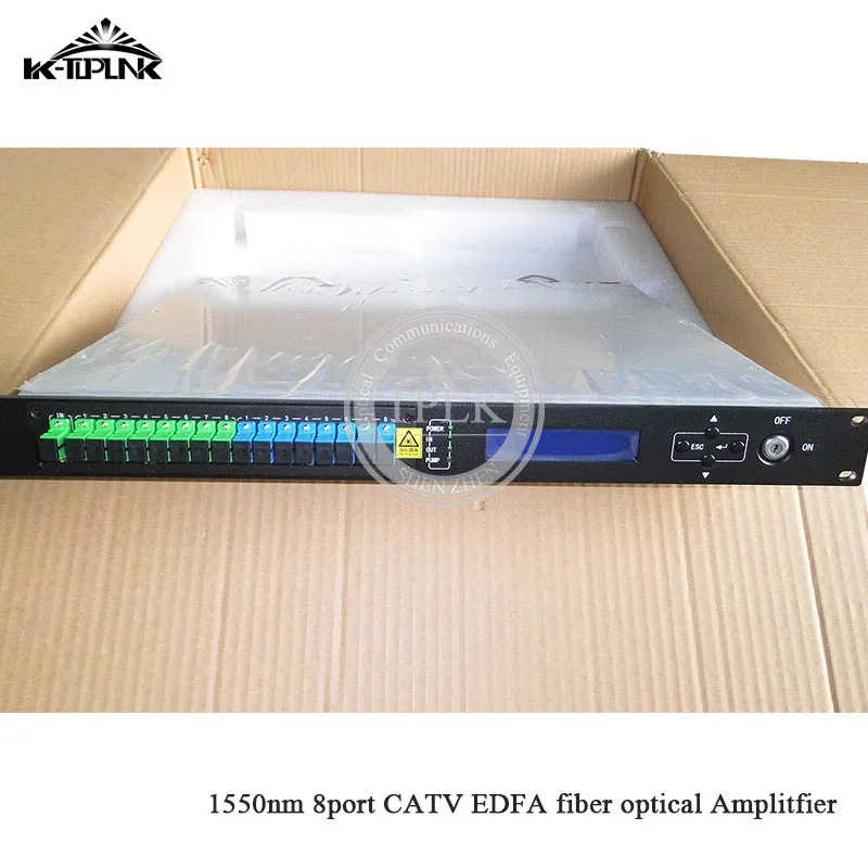 

1U 1550nm 8port*20dbm CATV EDFA with WDM 1550nm/1490/1310,sc/apc,sc/upc High power optical fiber Amplifier customizable