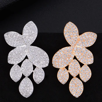 

missvikki Handmade full AAA CZ Luxury Delicate Stud Earrings Noble Romantic For Women Prom Party Anniversary Jewelry Accessories