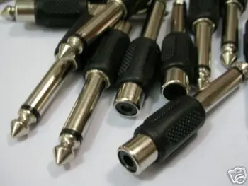

1/4" MONO Phono to RCA Adapter Plug Connector 145 100pcs