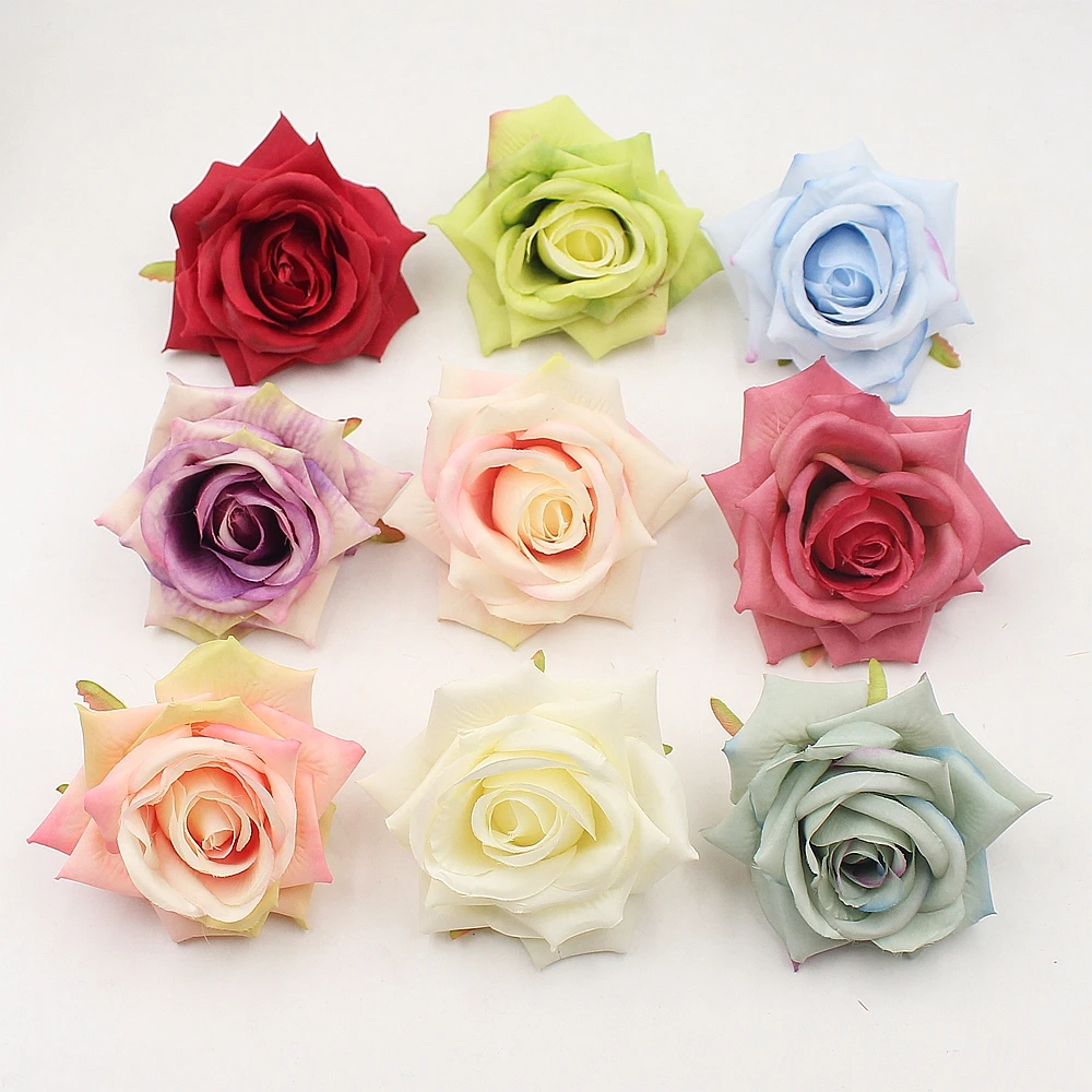 

2pcs 9cm Rose Artificial Flowers For Wedding Decoration Cloth Apparel Sewing Needlework Arts DIY Craft Supplies Accessories