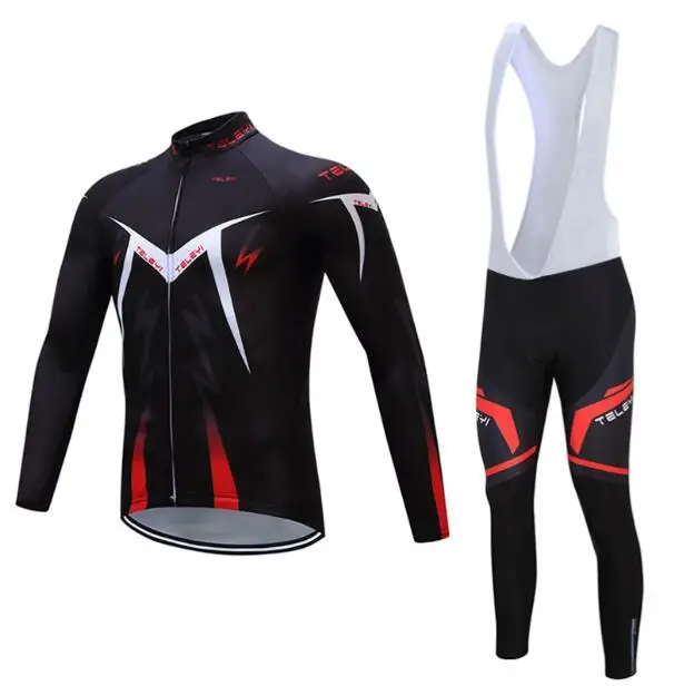 pro гель для велосипедной одежды, мужской зимний термальный флисовый комплект одежды для горного велосипеда, велосипедная майка, спортивный костюм - Цвет: jersey and pants