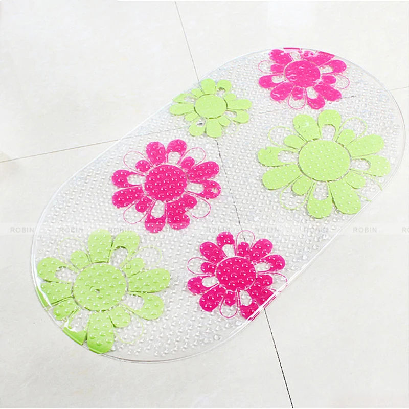 

Simple Safflower Antibacterial Pvc Bathroom Mat Non-slip Wear-resistant Easy To Clean The Living Room Kitchen Bathroom Products