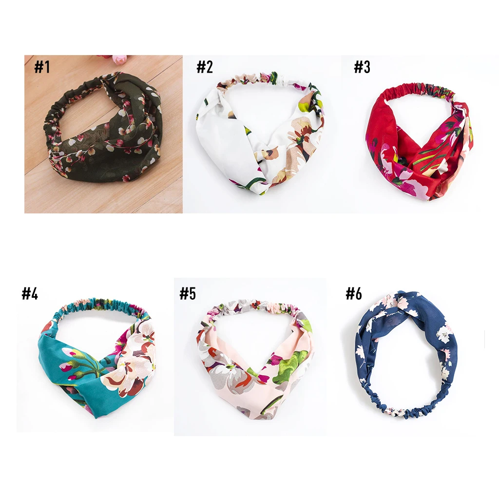 1 Pc المرأة البوهيمي الشعر العصابات المطبوعة رباطات الرجعية عبر عمامة ضمادة باندانا إكسسوارات الشعر حك التصميم أدوات