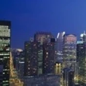 USA  Illinois  Chicago  twilight Poster Print (18 x 6)