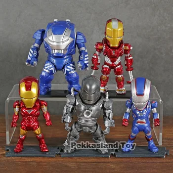 

Marvel Iron Man MK 1 6 38 Igor Red Snapper PVC Action Figures Toys Car Decoration Dolls 5pcs/set