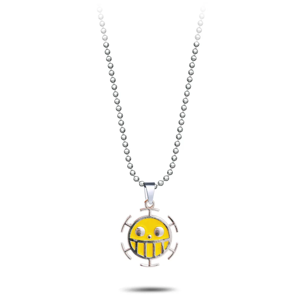 Японское аниме ожерелье с одной подвеской Косплей пушистый пират череп металлический бусина-подвеска цепь мода чокер ювелирный подарок сувенир - Окраска металла: 2 yellow