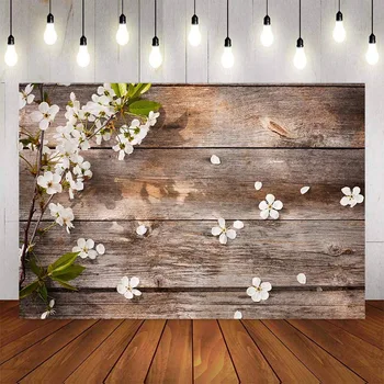 

Wood Board Flower Photo Photography Backdrops Birthday Photocall Baby Shower Food Cake Background Fond Photographie Mariage