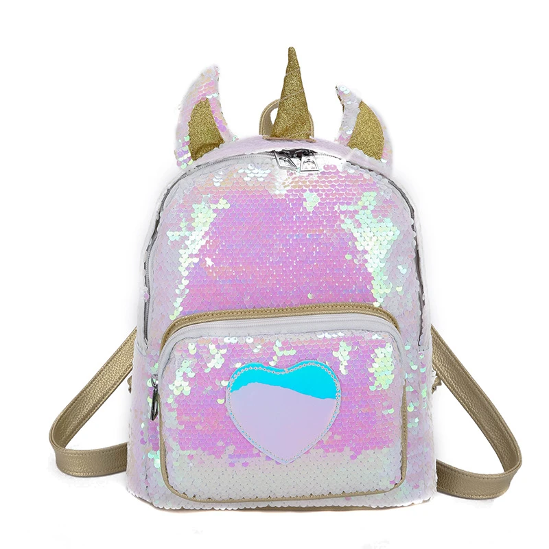 informal con lentejuelas brillantes para niñas, bolso de hombro unicornio a la moda, novedad|Mochilas de felpa| AliExpress