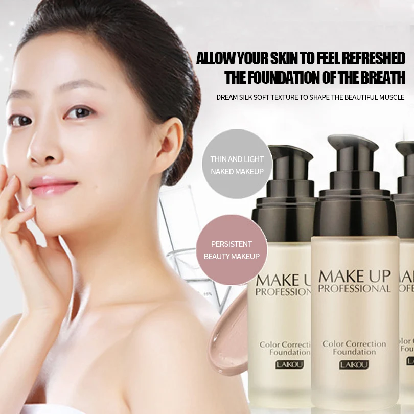

LAIKOU Foundation Makeup Base Serum Face Foundation Concealer Whitening Moisturizer Oil-control Waterproof Maquiagem 40g