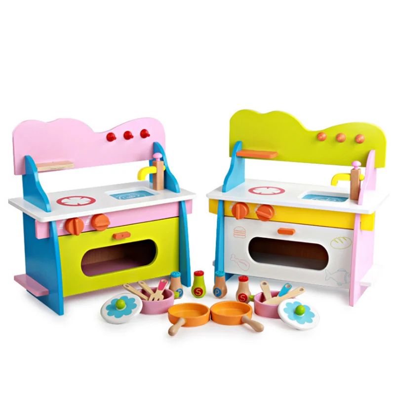 Горячие деревянная игрушка разыгрывает спектакли игрушки Моделирование Кухня комплект яркие Кухня Еда детская игрушка для новорожденных