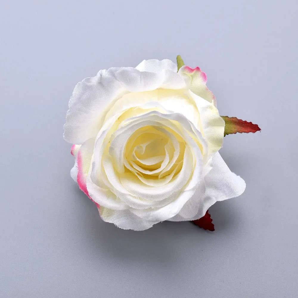 30 шт. Шелковые Розовые белые розы, искусственные цветы для украшения свадеб, сделай сам, венок, подарок для скрапбукинга, большой цветок для рукоделия