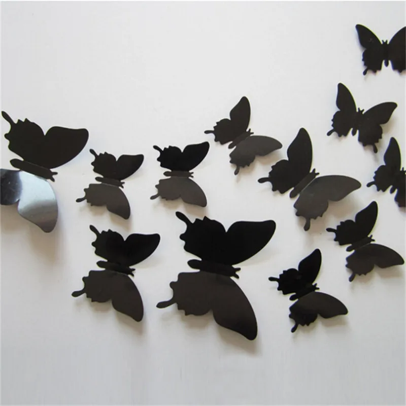 

12pcs PVC 3d Butterfly wall decor cute Butterflies wall stickers art Decals home Decoration room wall art