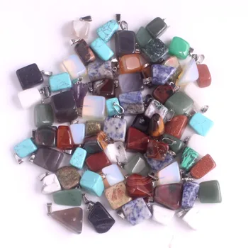 

Druzy 24pcs/lot Natural Stone Crystal Quartz Mixed Color Random Irregular Charm Healing Reiki Stone Pendants for Jewelry Making