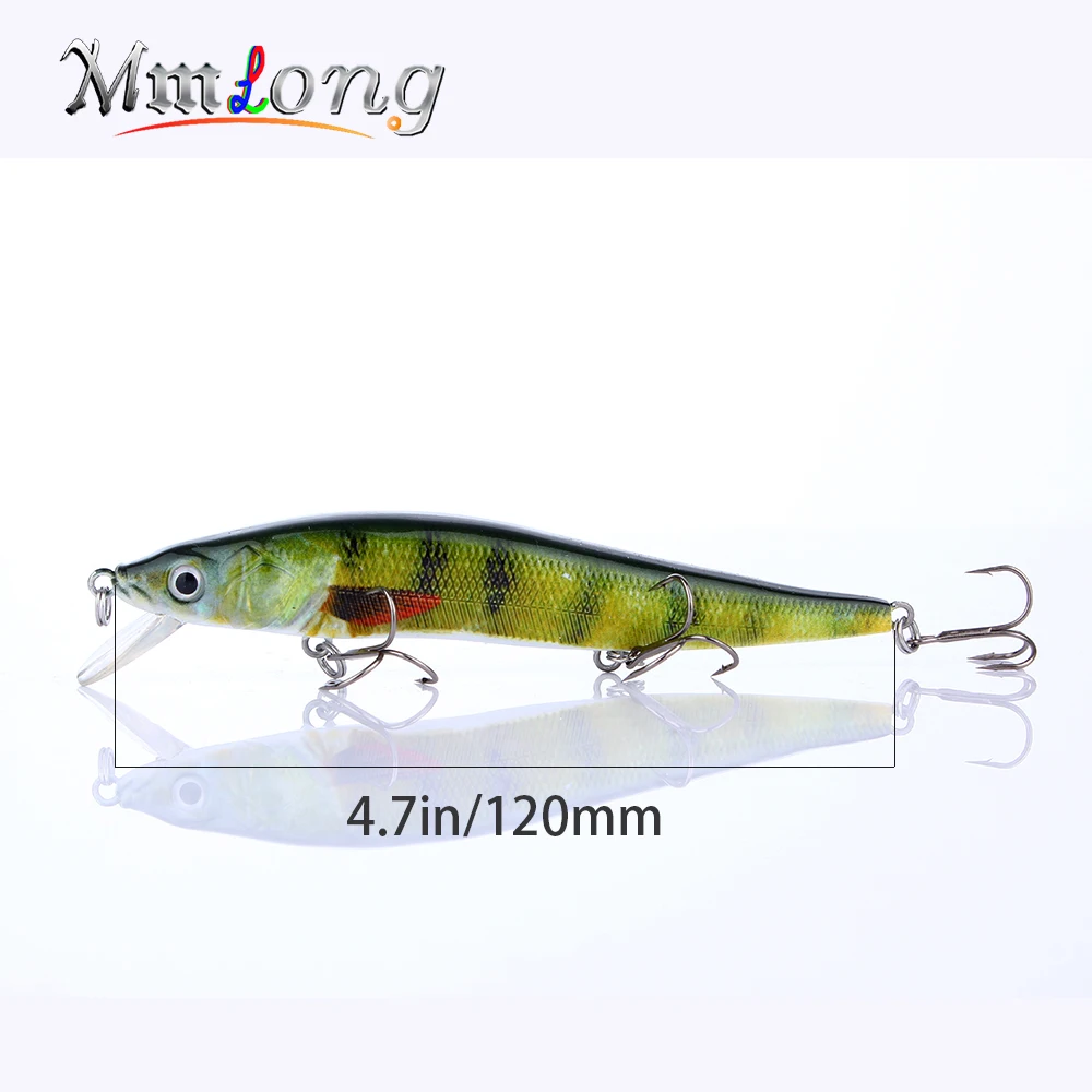 Mmlong 12 cm realista minnow Pesca señuelo populares Pesca cebo 14.6G lifelike crankbait pescados wobbler pesca ah09c