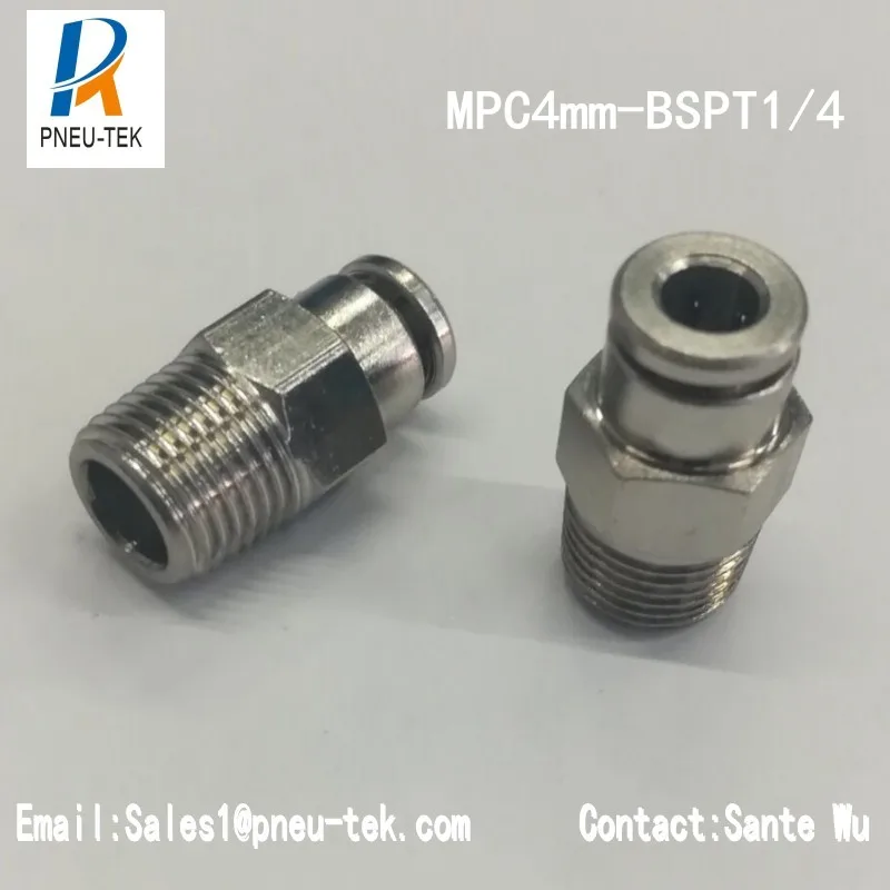 MPC04mm-BSPT1/4, латунные вставные фитинги, пневматические фитинги, односторонняя фурнитура, фитинги для труб, быстро соединяемые соединения