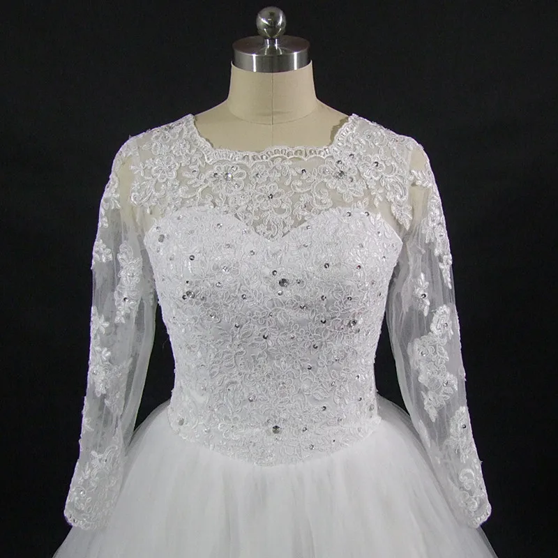 QQ Lover Vestido De Novia свадебное платье с длинными рукавами и высоким воротом Robe De Mariage романтическое свободное платье