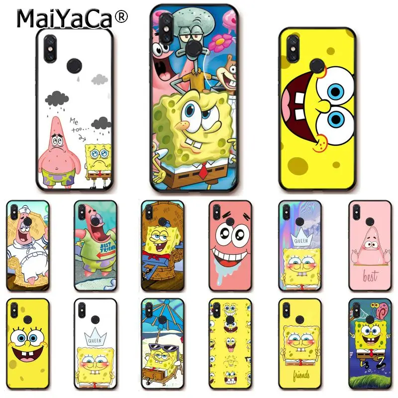 

MaiYaCa SpongeBob SquarePants Sponge Bob Phone Case for Xiaomi Redmi4X 6A S2 Go Redmi 5 5Plus Note4 Note5 7 Note6Pro