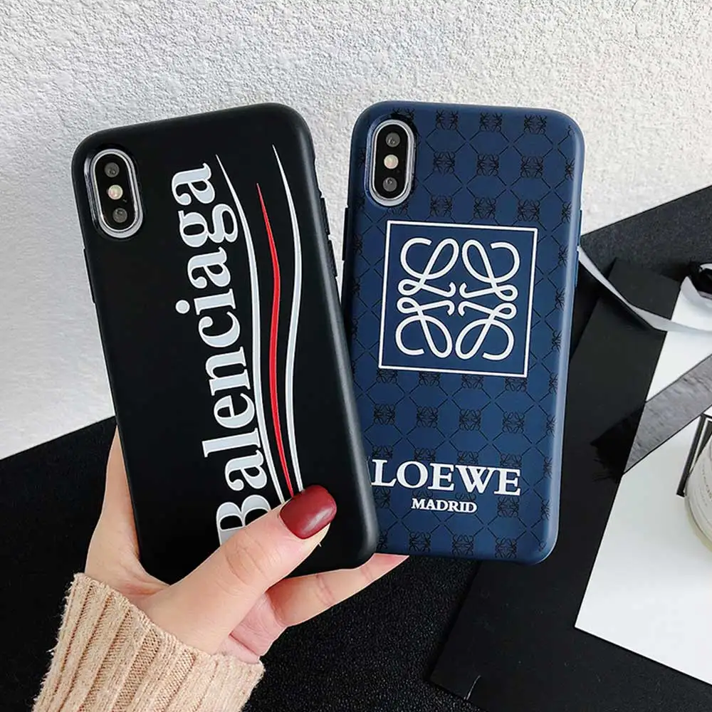 

LOEWE Soft TPU Pattern Matte Case For iPhone 6S Plus 7 Plus 8 Plus X XR XS Max Letter Flower Back Cover Cases For iPhone 7 8