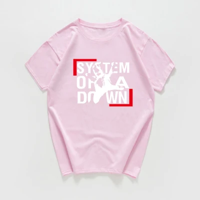 Новые женские футболки в стиле панк, женские футболки больших размеров, летние женские футболки из хлопка, женская одежда - Цвет: W335MT pink
